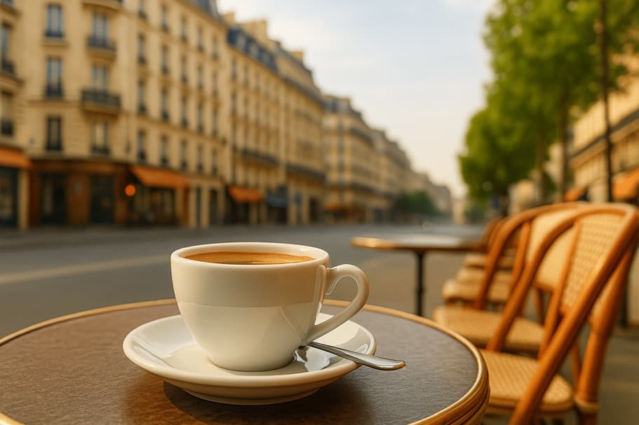 Café francés en una terraza de París – Cultura francesa – Edukmi