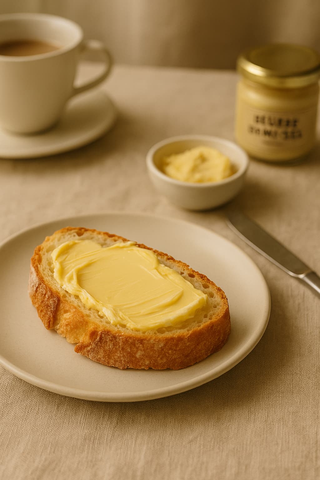 Pan francés con mantequilla en un desayuno típico de Francia – Ritual francés – Edukmi