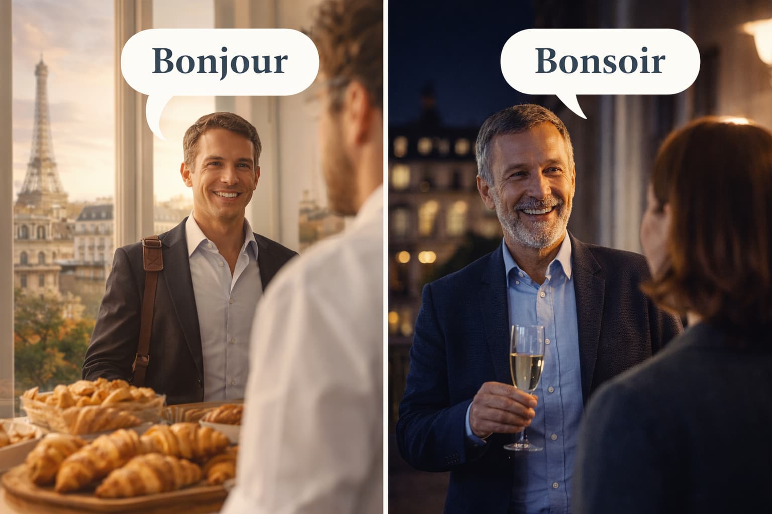 Uso de “bonjour” y “bonsoir” en francés según el momento del día – Saludos franceses – Edukmi
